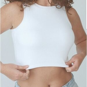 Klassy Network White Crop Top - Racerback Brami